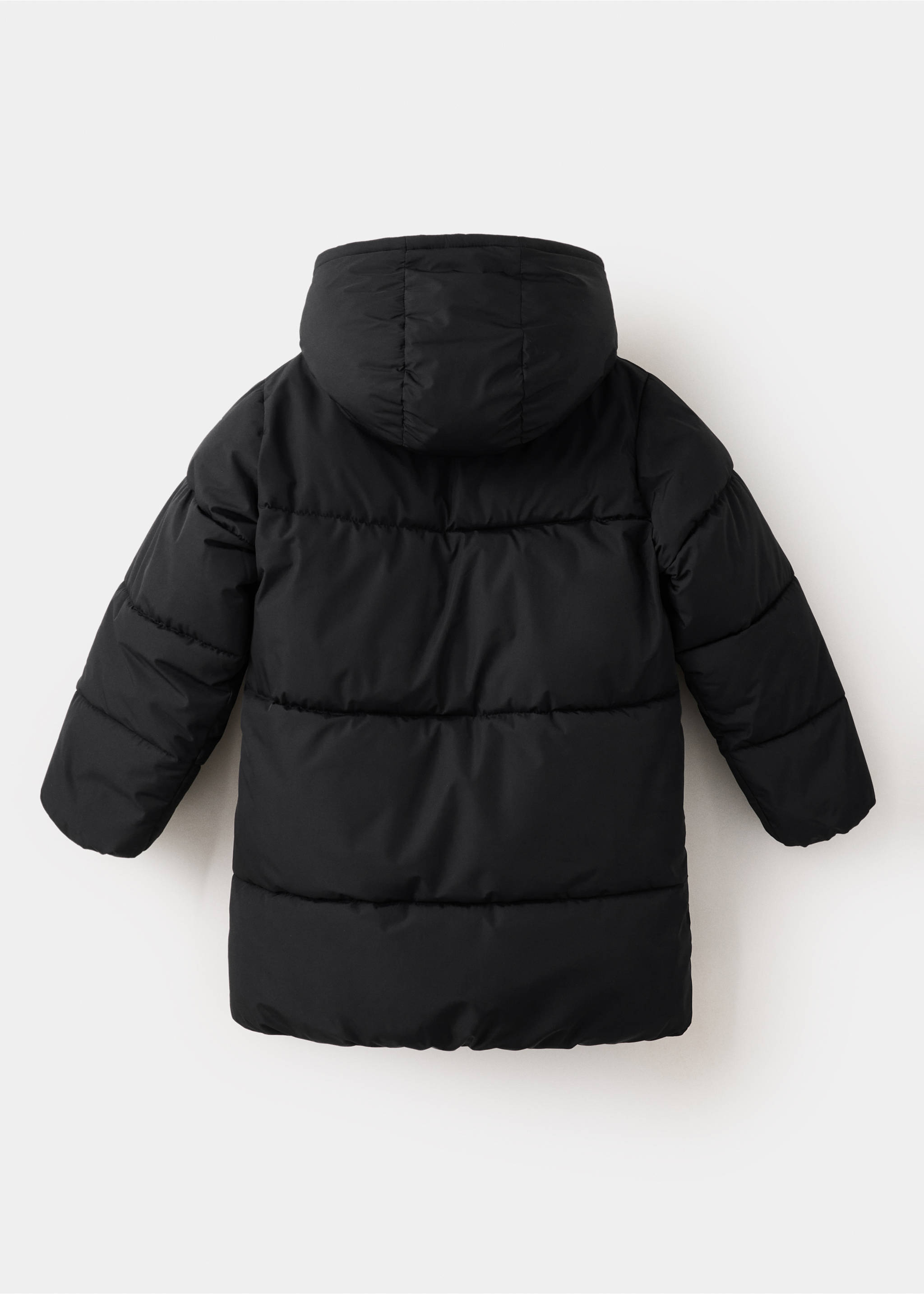 Hood puffer coat - Reverse of the article, Black. Ref: 37036722-00.