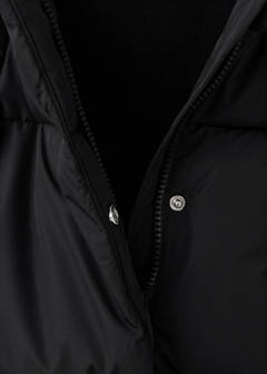 Quilted long coat — Black 4