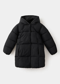 Quilted long coat — Black 3