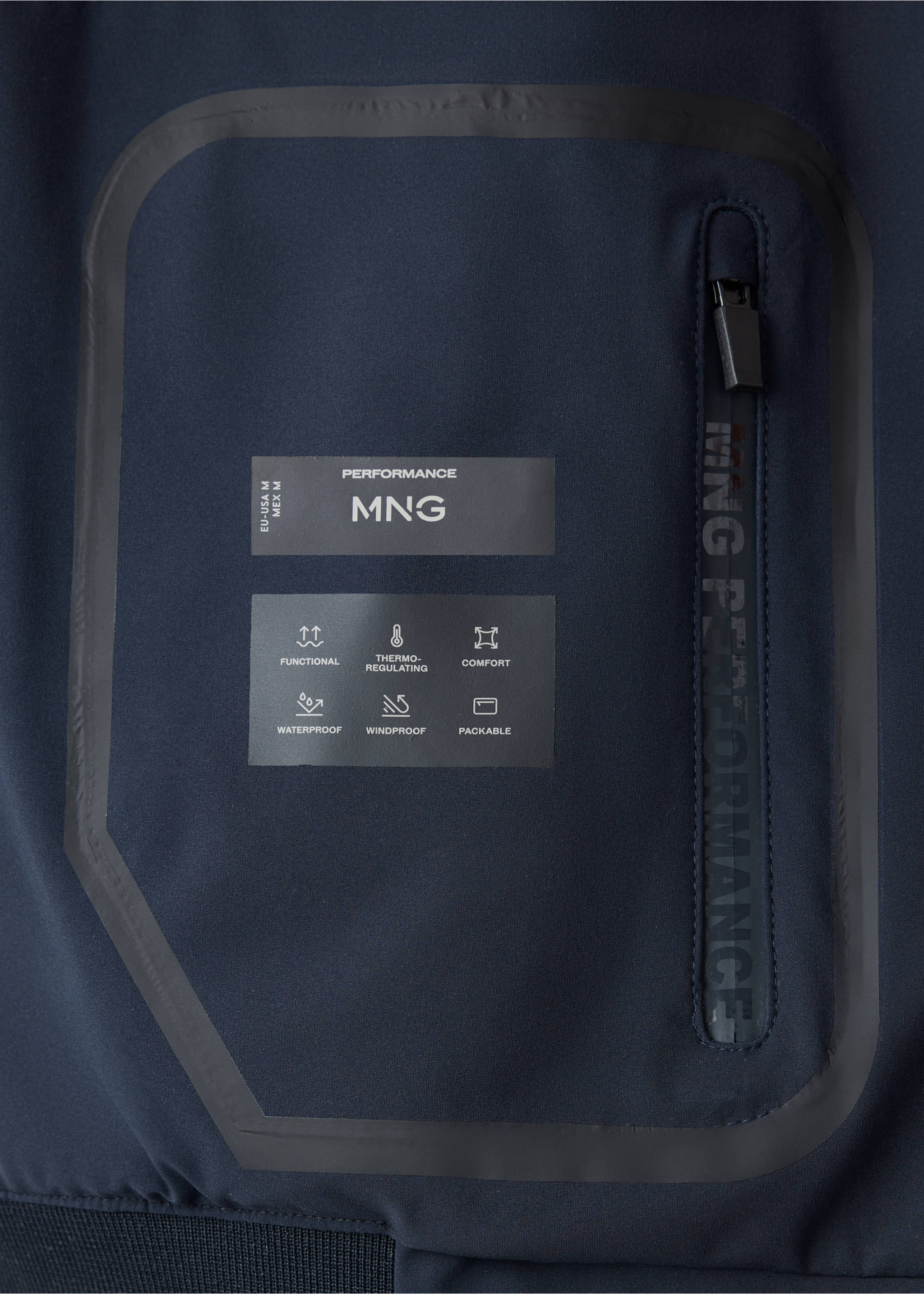 Waterproof, thermoregulating bomber jacket - Details of the article 0, Night Blue. Ref: 37036725-00.