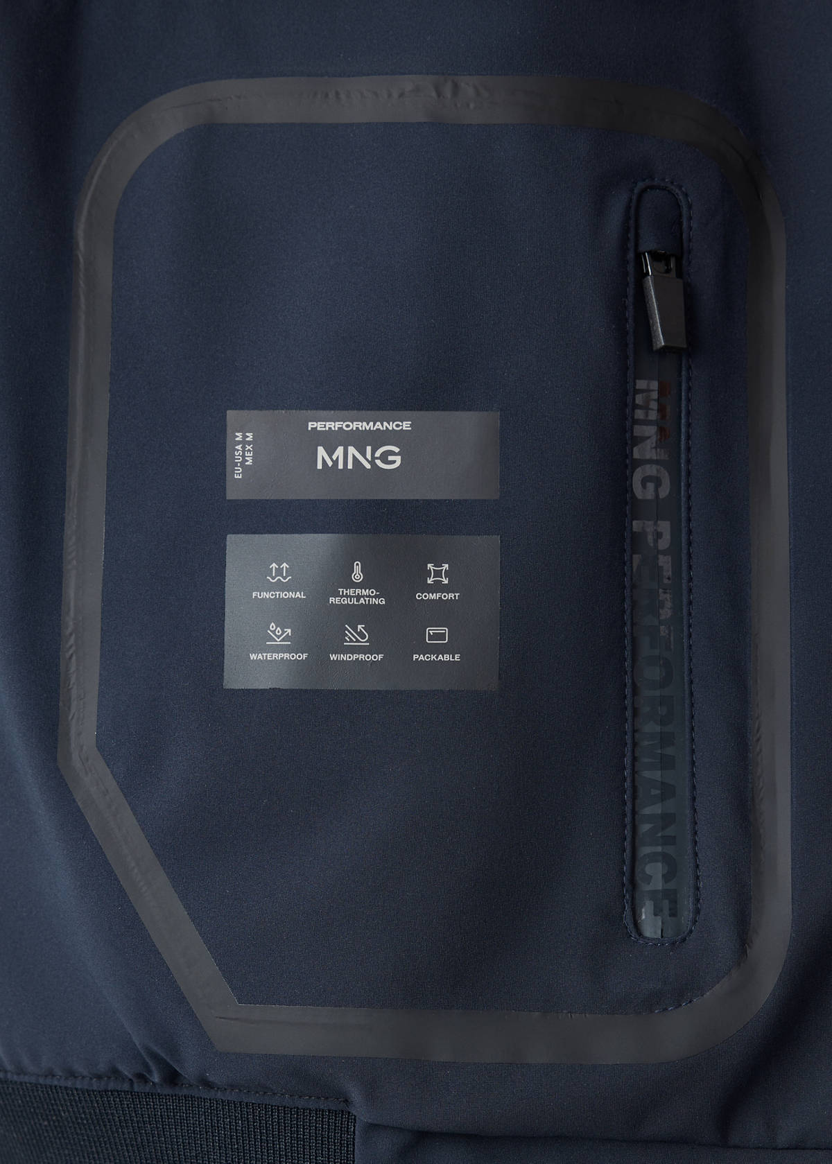 Waterproof, thermoregulating bomber jacket — Night Blue