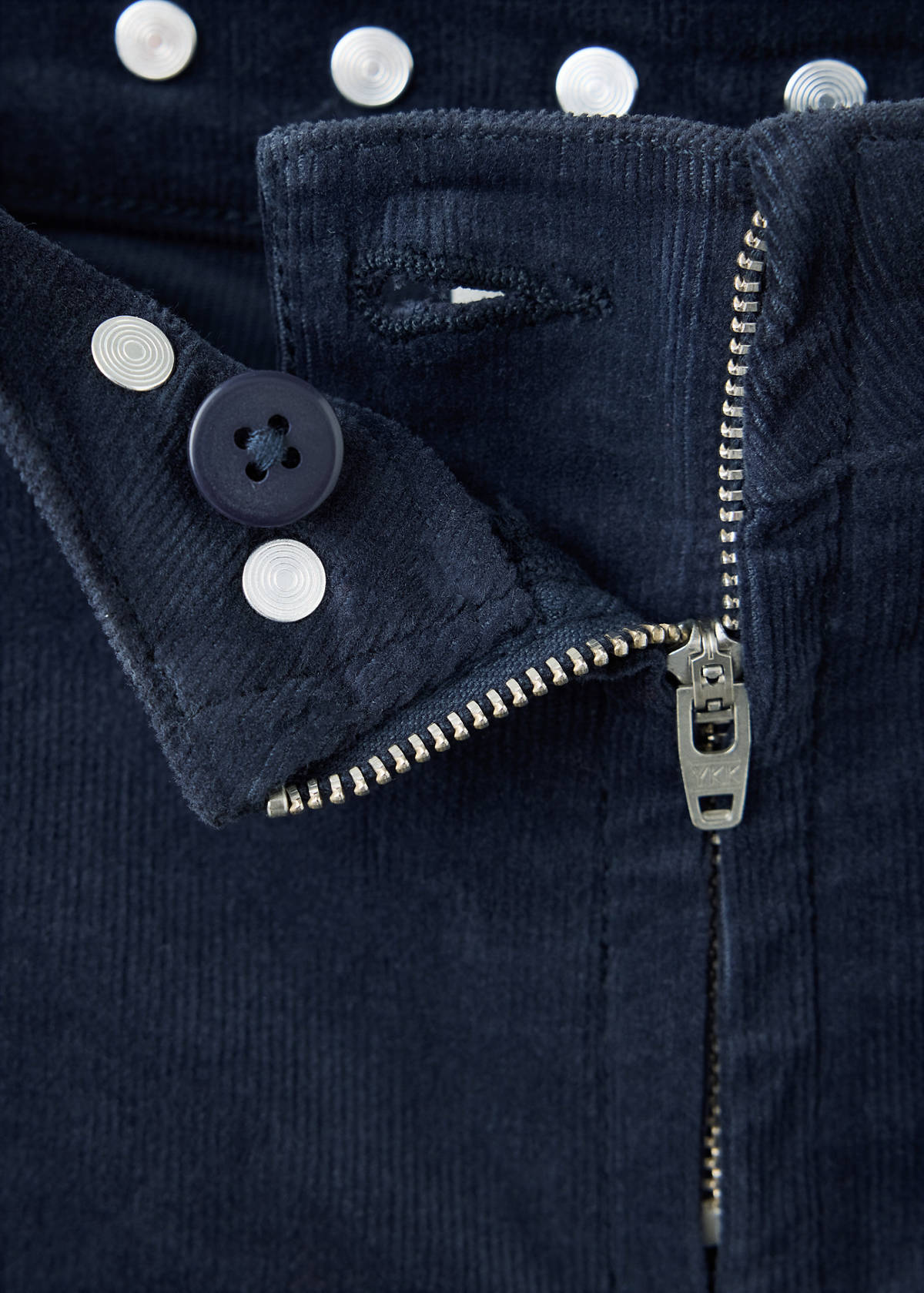 Corduroy flared trousers with studs — Navy