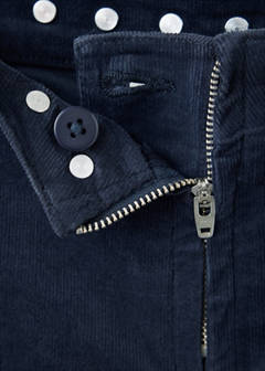 Corduroy flared trousers with studs — Navy 6