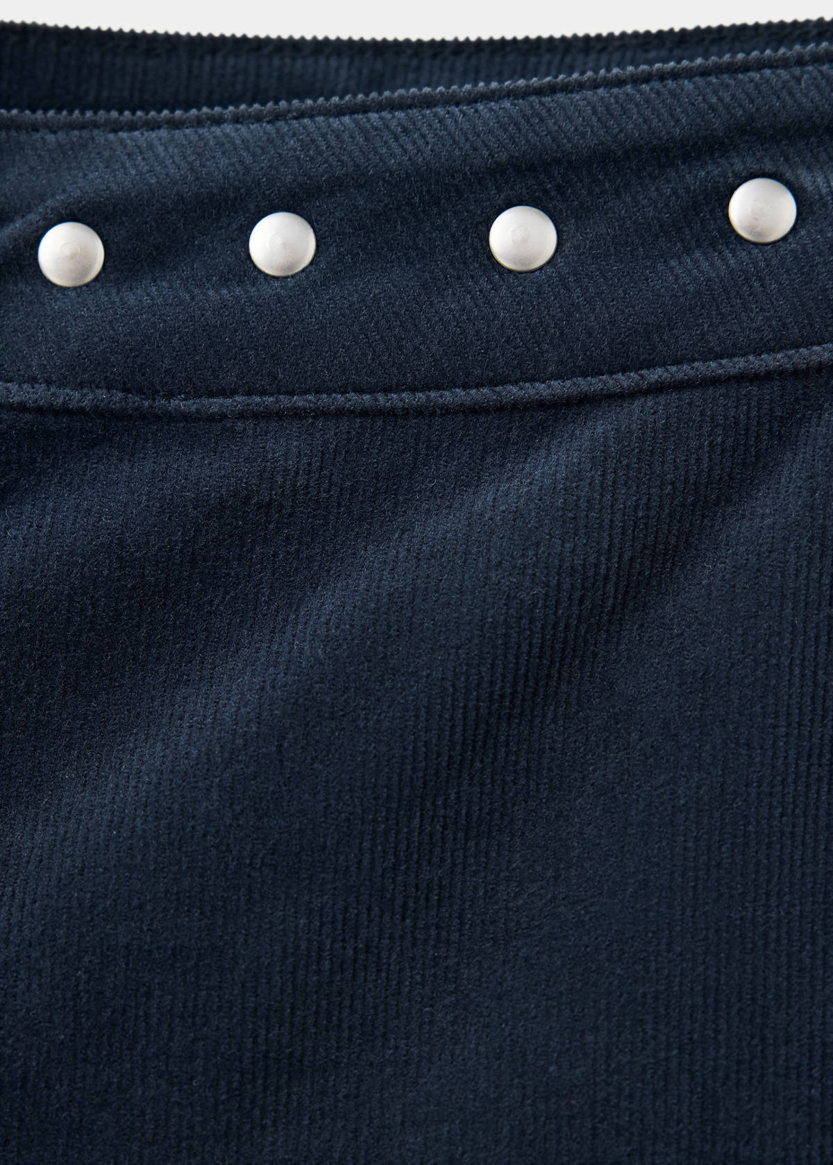 Corduroy flared trousers with studs — Navy