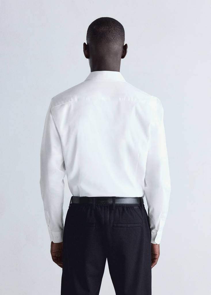 Comfort stretch non-iron cotton shirt - thumbnail 3