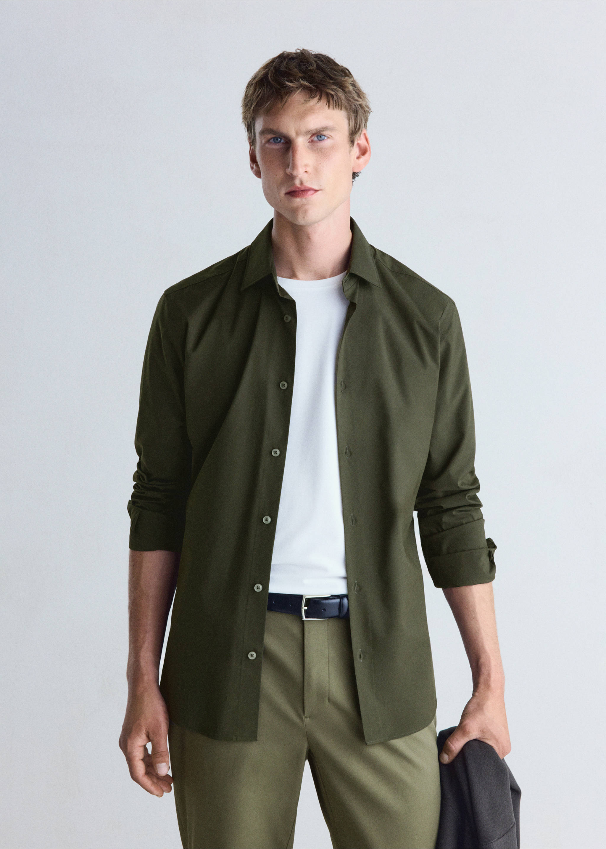 Shirt palmar - Medium plane, Khaki. Ref: 37036727-00.