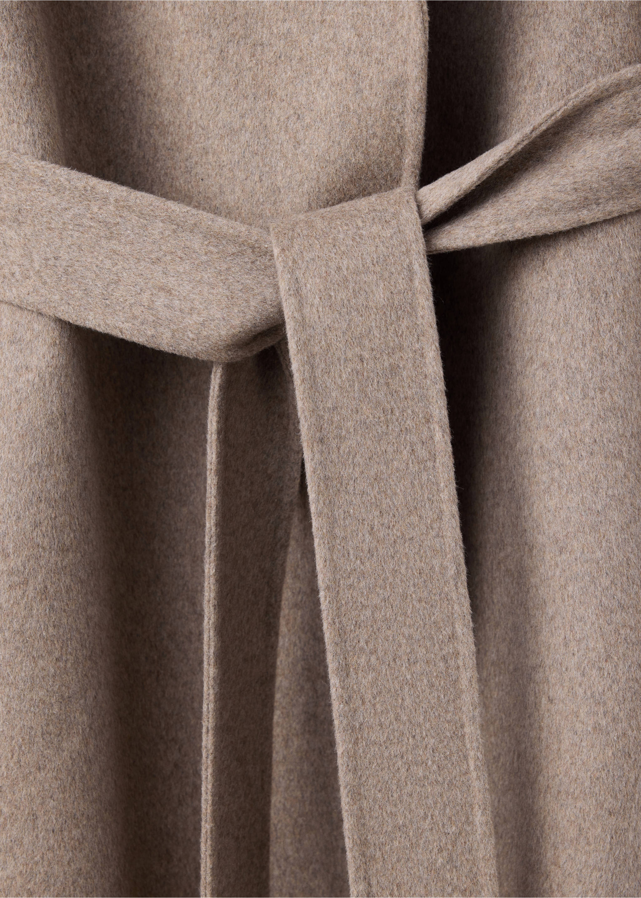 Handmade wool coat with belt - Details of the article 8, Medium Brown. Ref: 37036728-00.