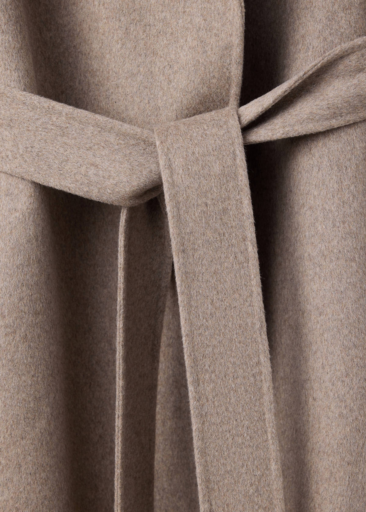 Handmade wool coat with belt — Medium Brown