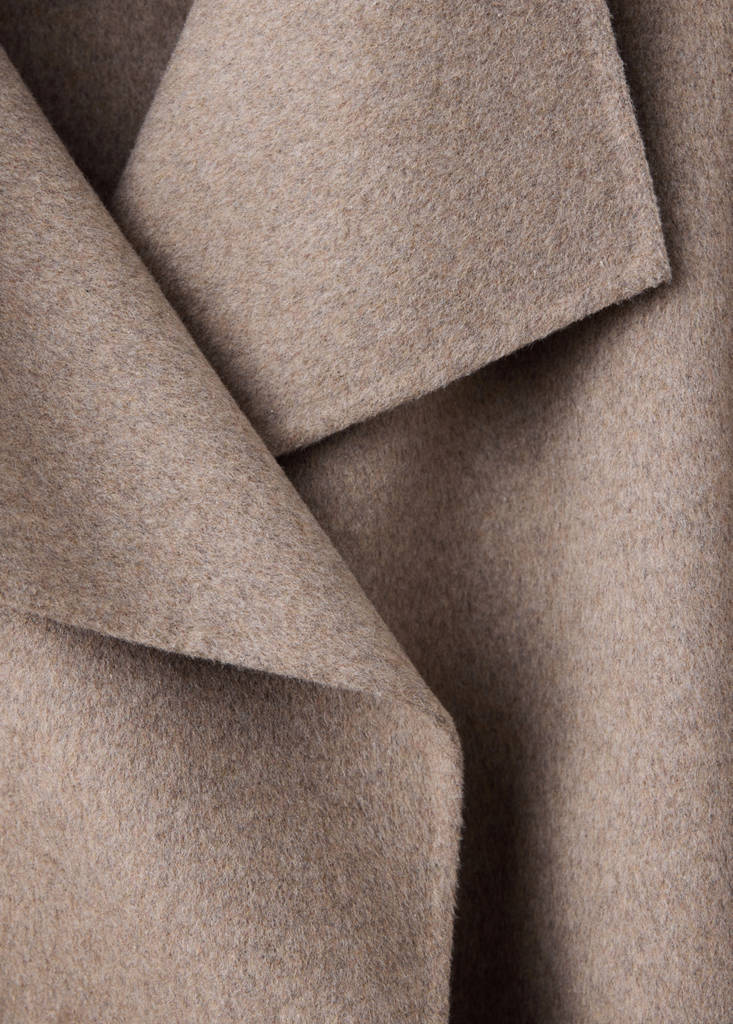 Handmade wool coat with belt — Medium Brown