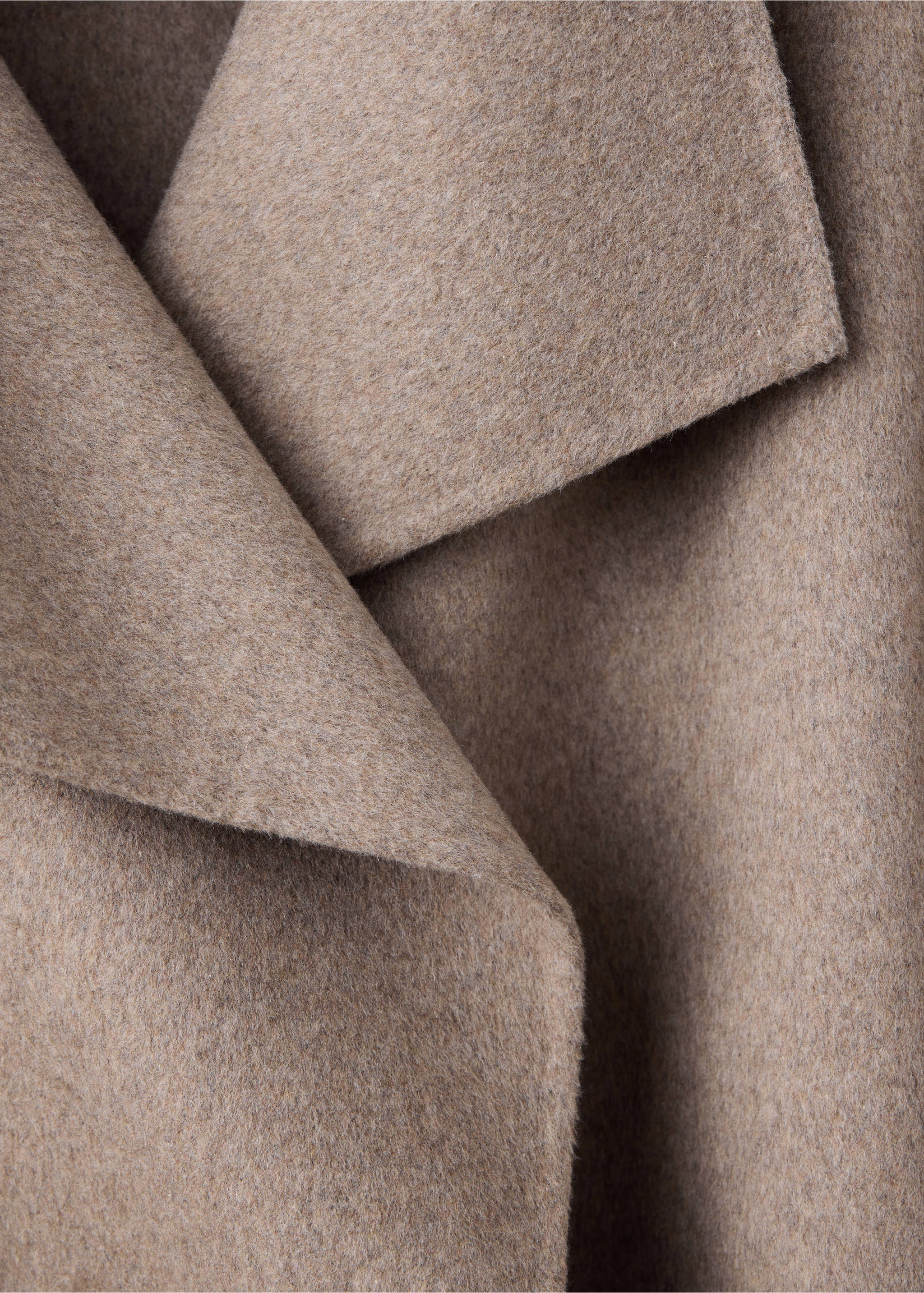 Handmade wool coat with belt - Details of the article 0, Medium Brown. Ref: 37036728-00.