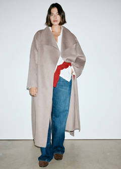 Handmade wool coat with belt — Medium Brown 7