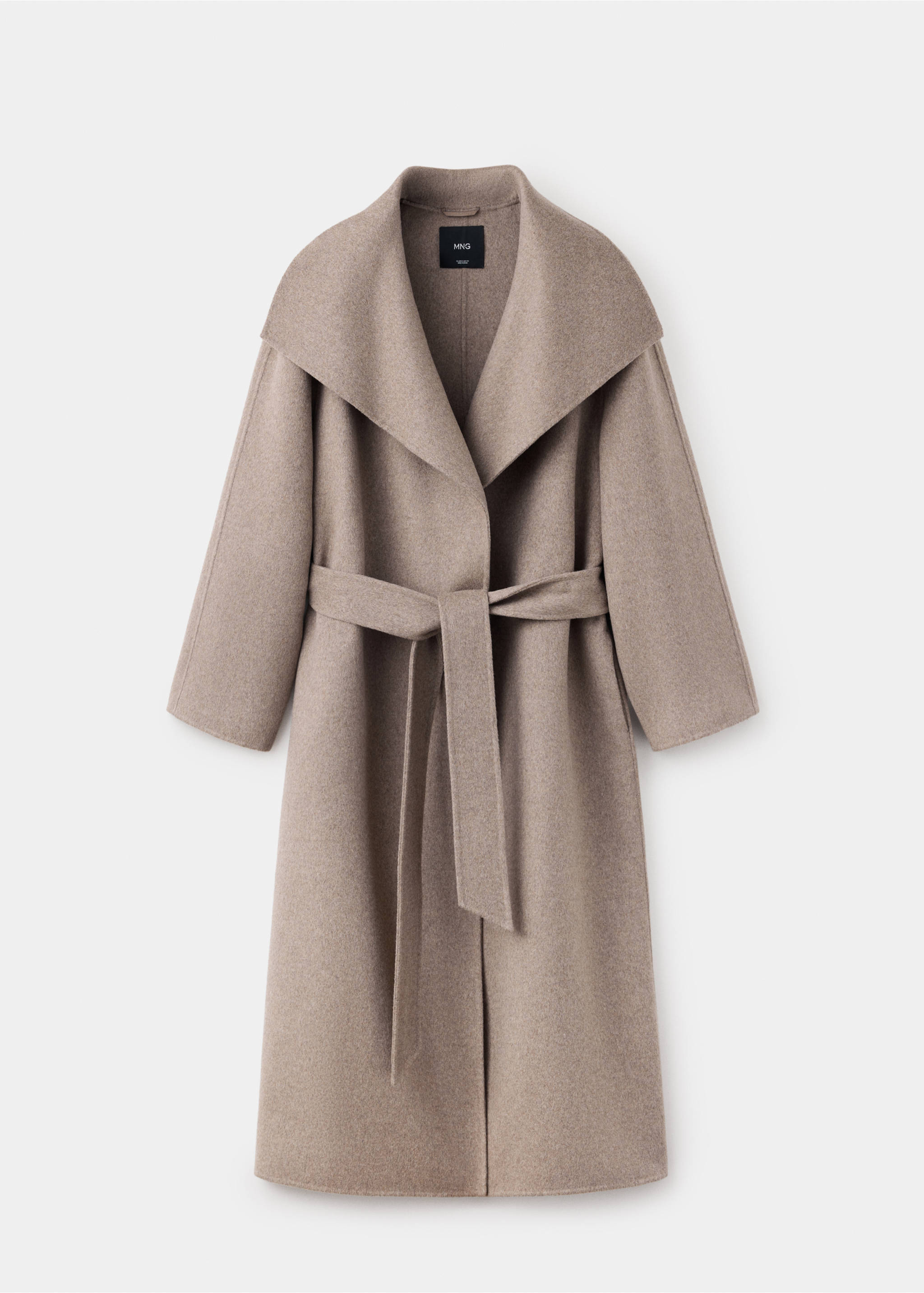 Handmade wool coat with belt - Article without model, Medium Brown. Ref: 37036728-00.