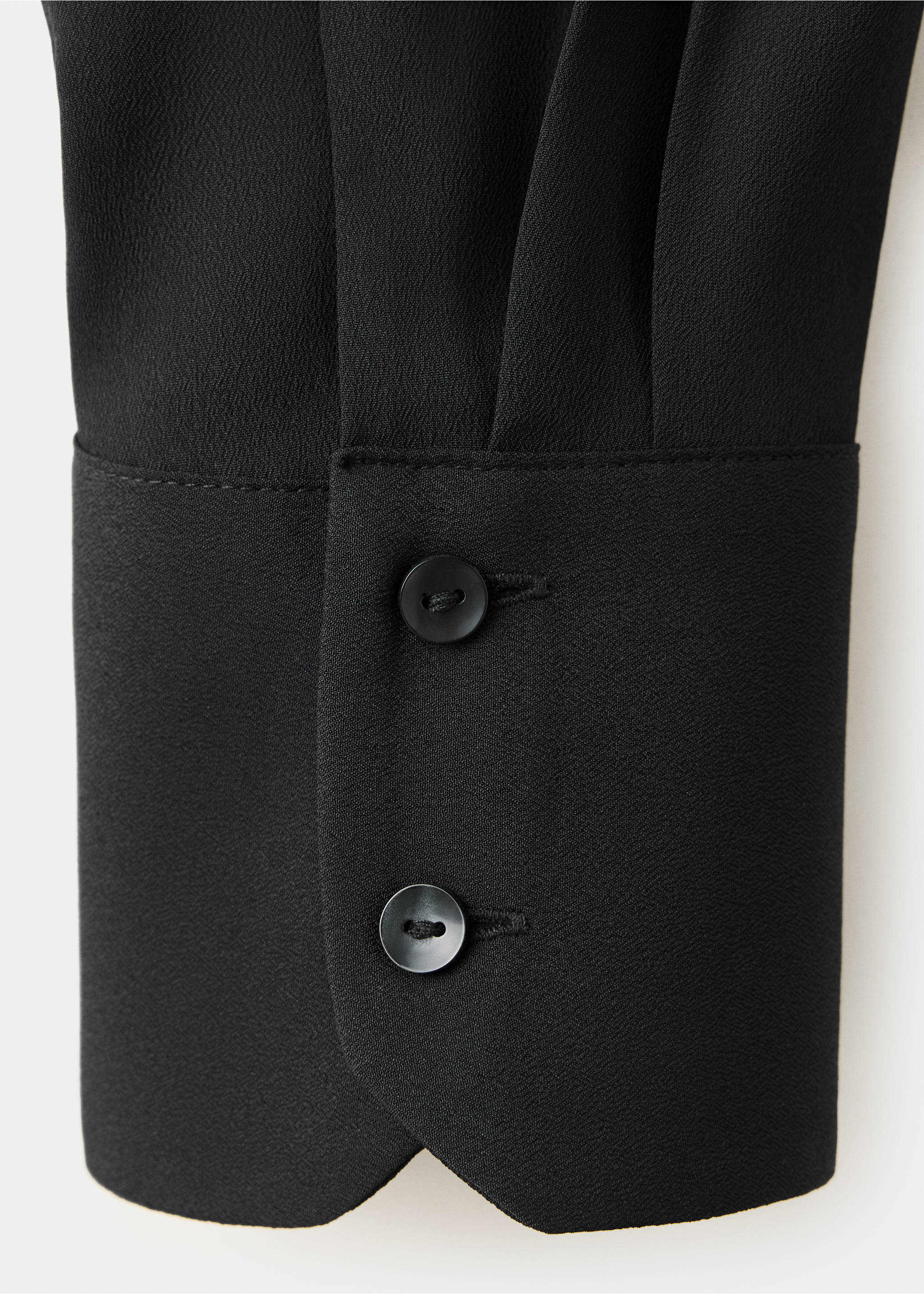 Satin shirt with concealed placket - Details of the article 0, Black. Ref: 37036729-00.