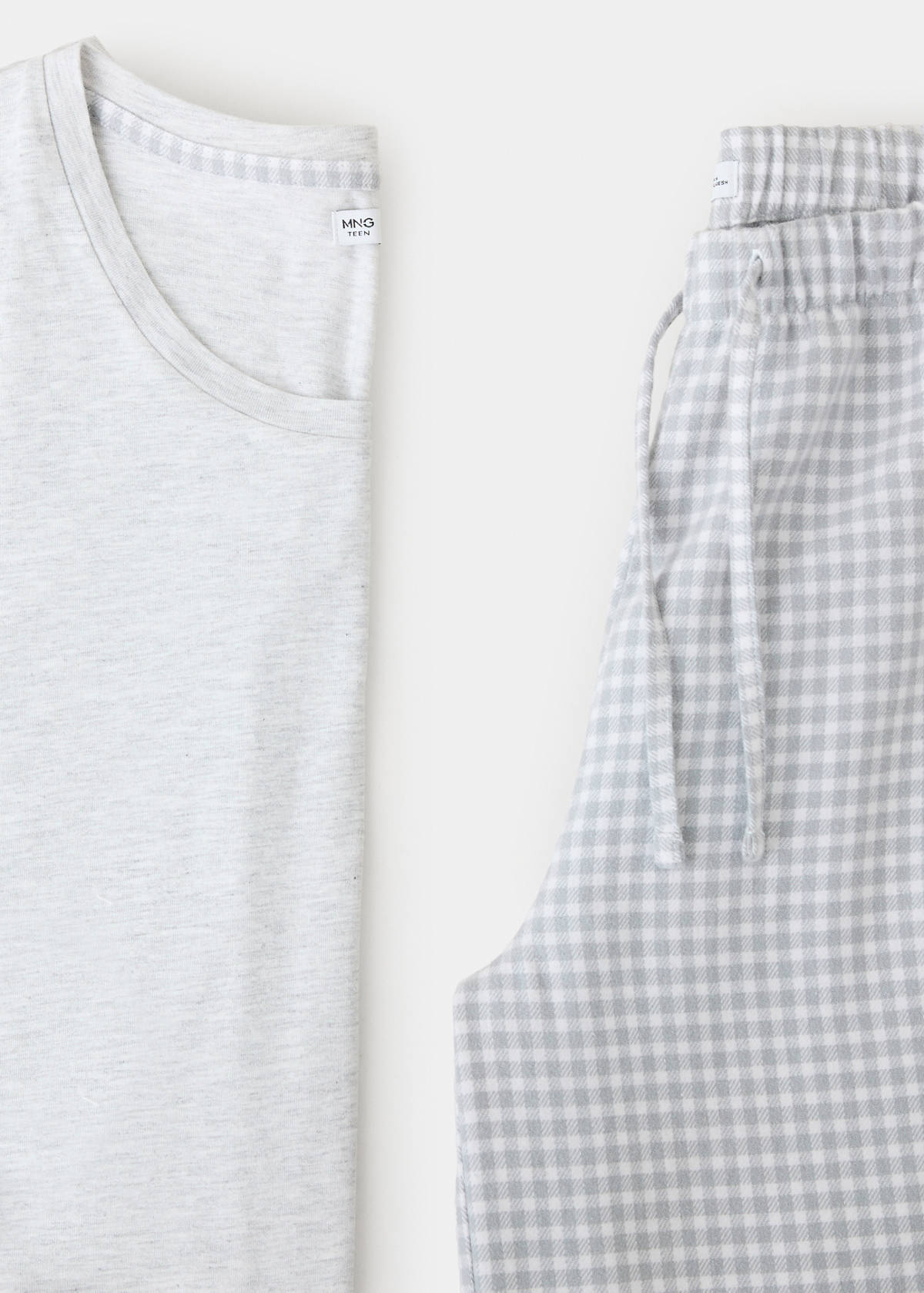 Gingham pyjamas — Light Heather Grey