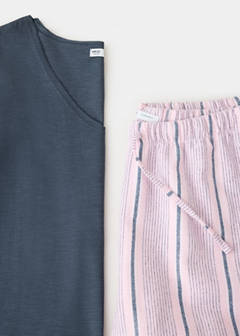 Striped cotton pyjamas — Pink 8