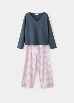 Striped cotton pyjamas — Pink 6