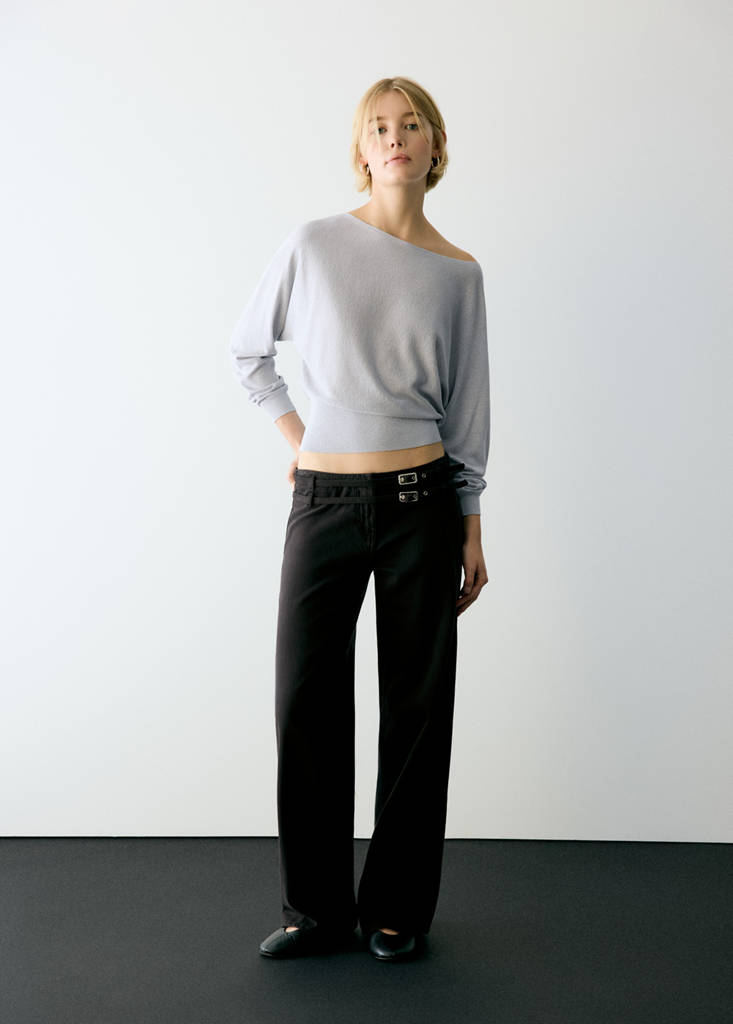 Sweter z lureksu z dekoltem w łódkę srebrny - Teen - XXS - MANGO TEEN