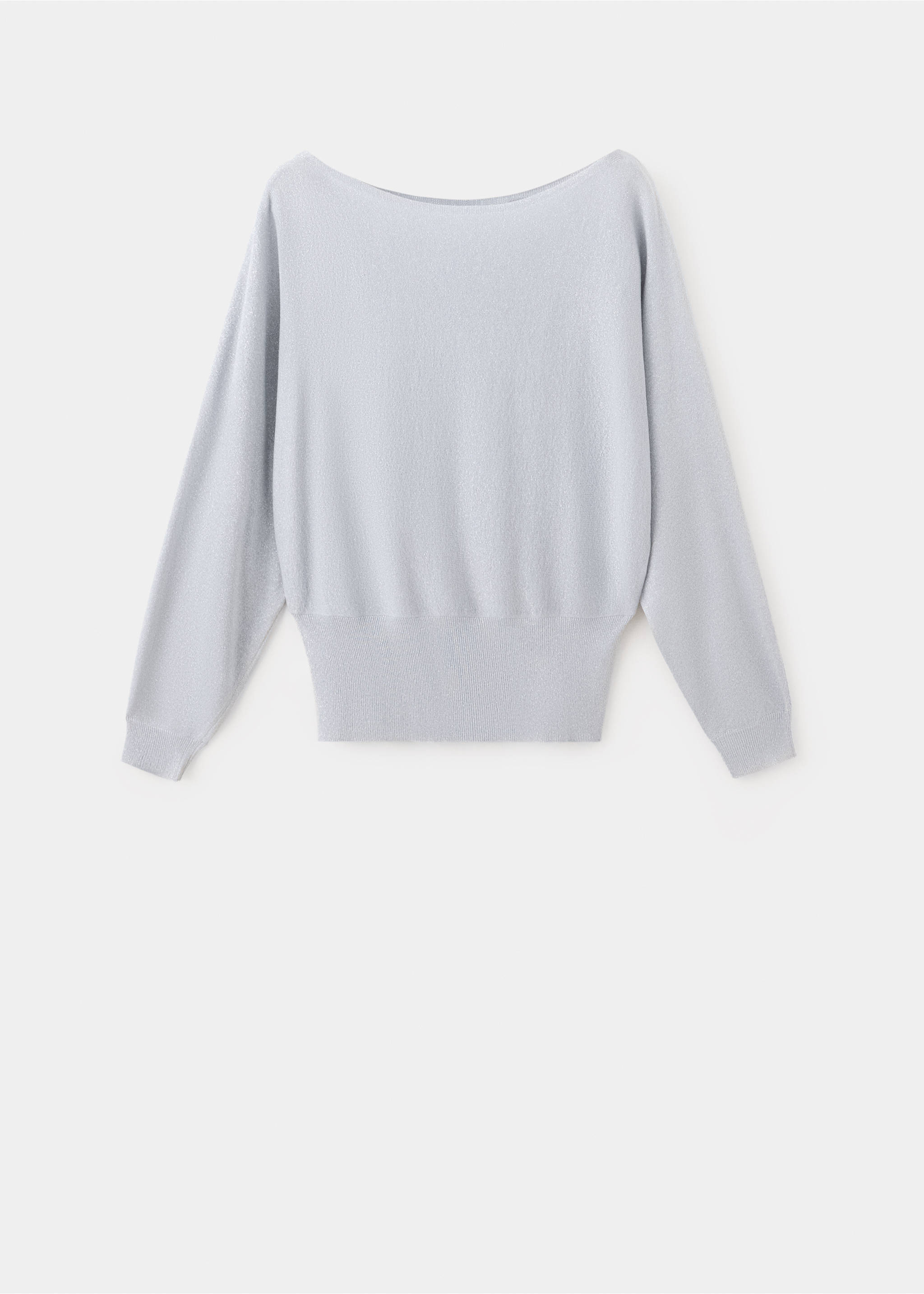 Boat neck lurex sweater - Article without model, Silver. Ref: 37036736-00.