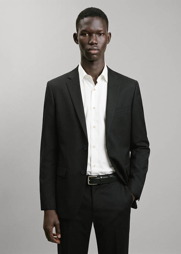 Straight jacket with flap pockets — Black