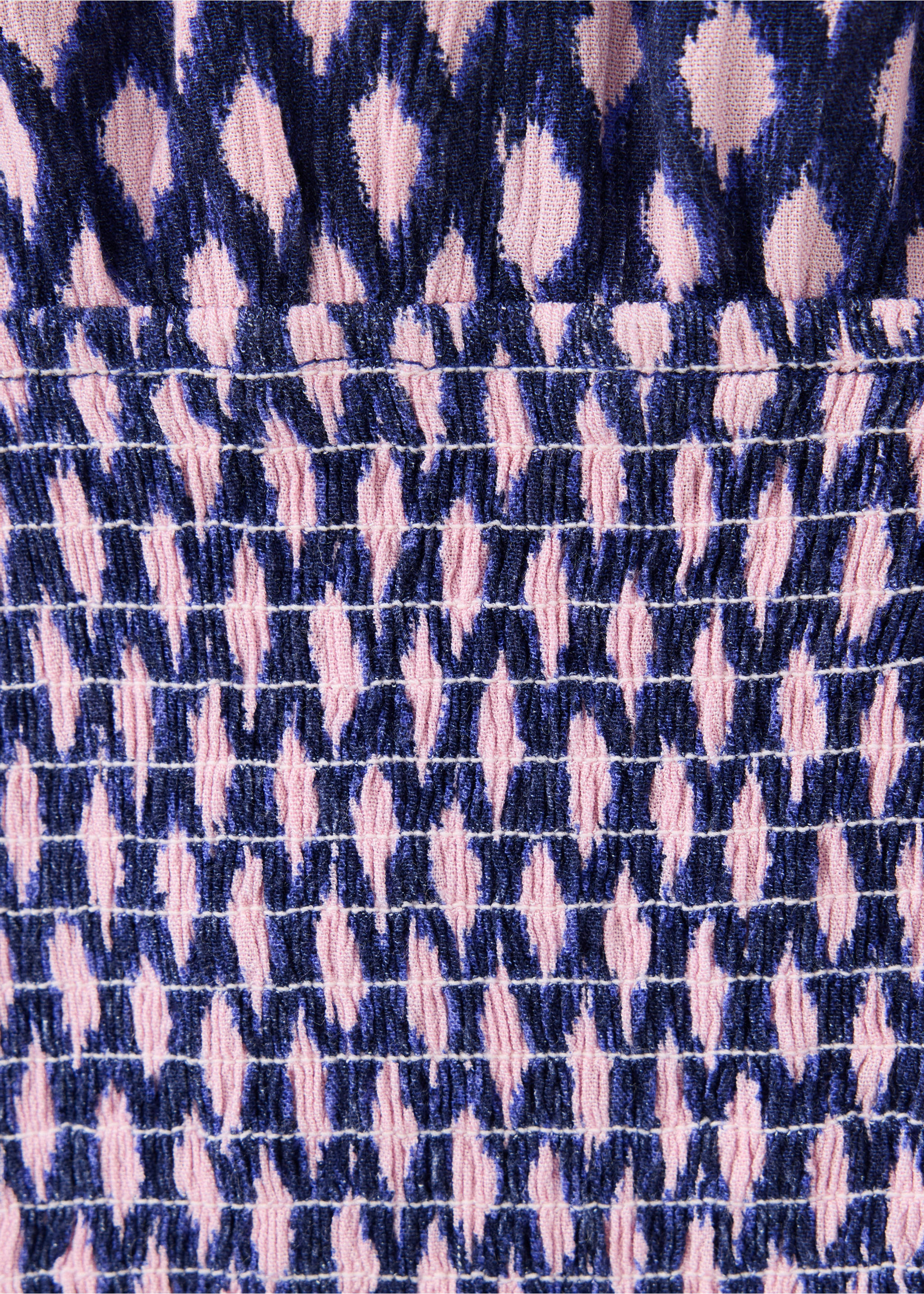 Bedrucktes Hemd mit gerafftem Einsatz - Detail des Artikels 8, Rosa. Ref: 37036738-00.