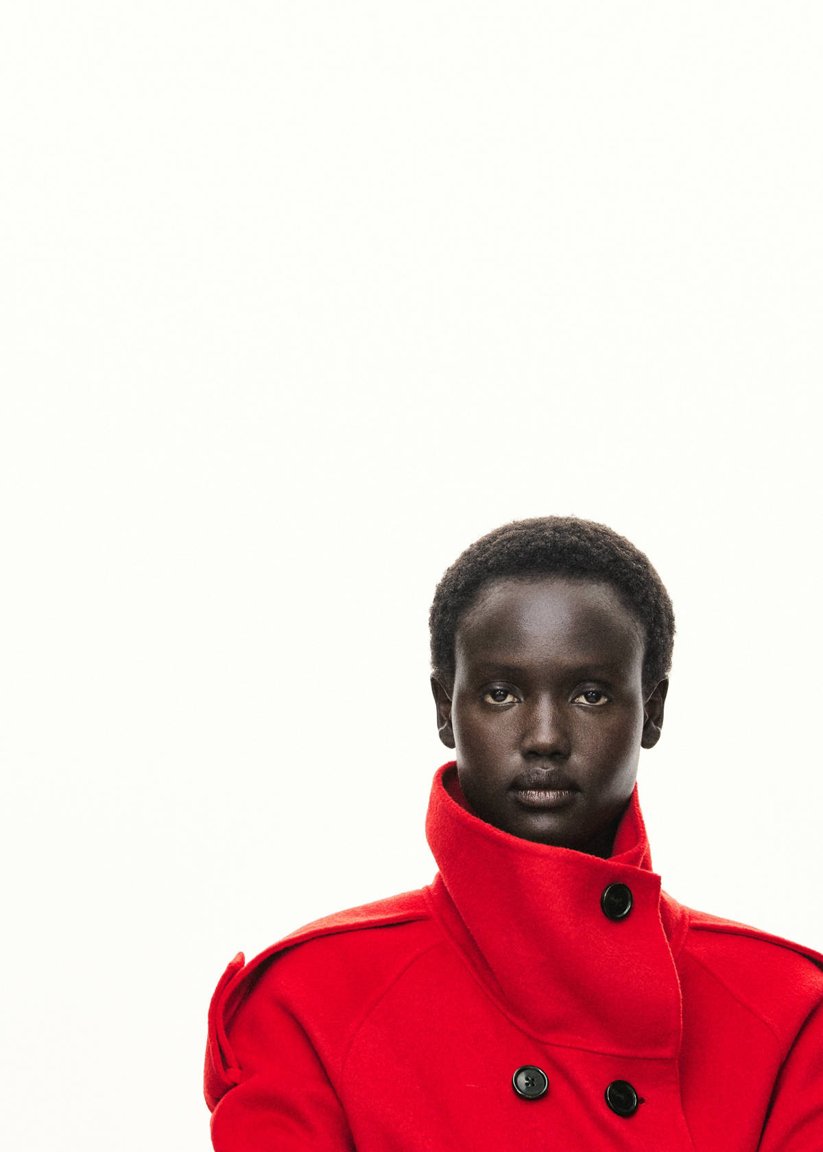 Woollen coat with belt — Red