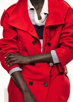 Woollen coat with belt — Red 6