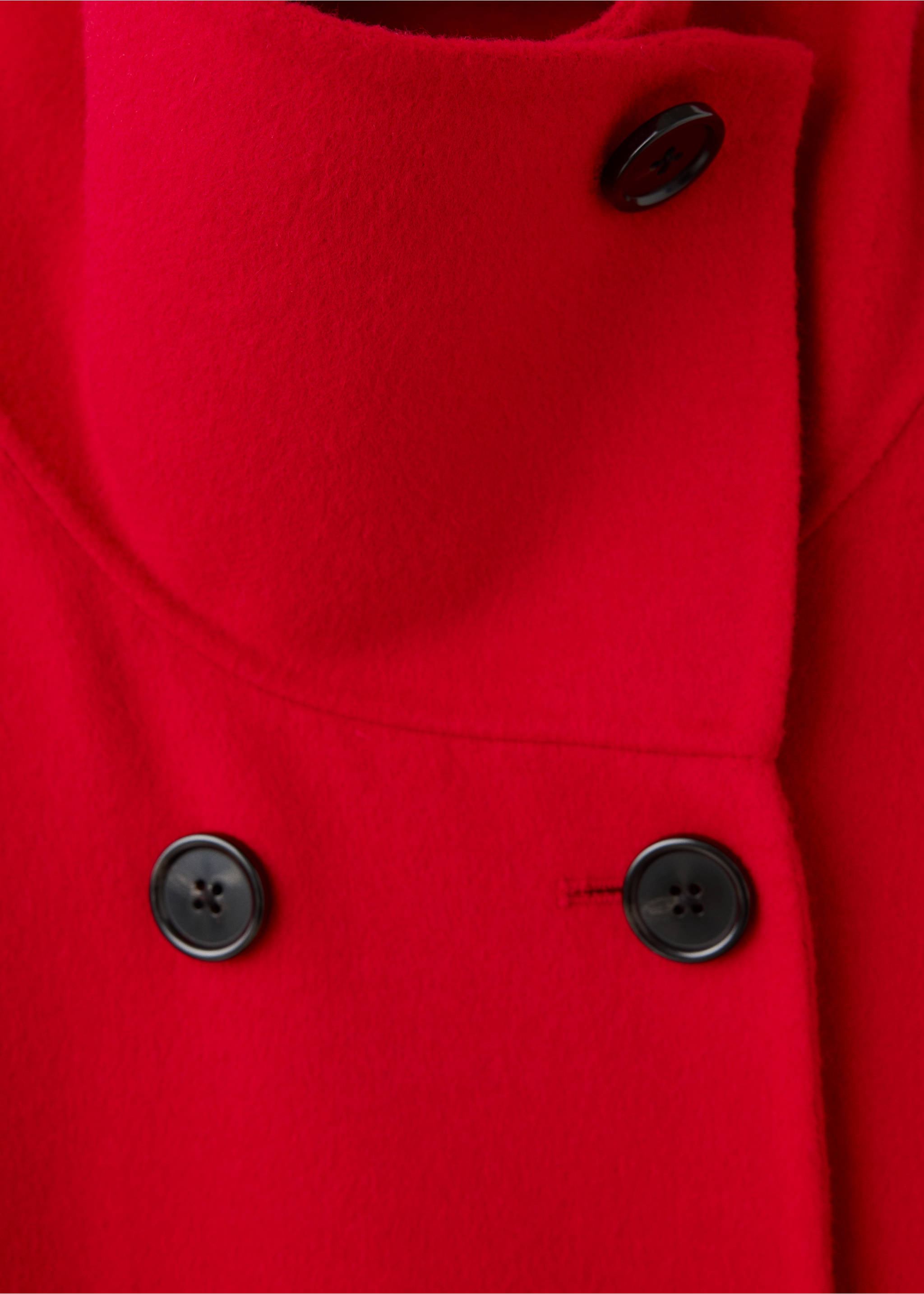 Woollen coat with belt - Details of the article 8, Red. Ref: 37036740-00.