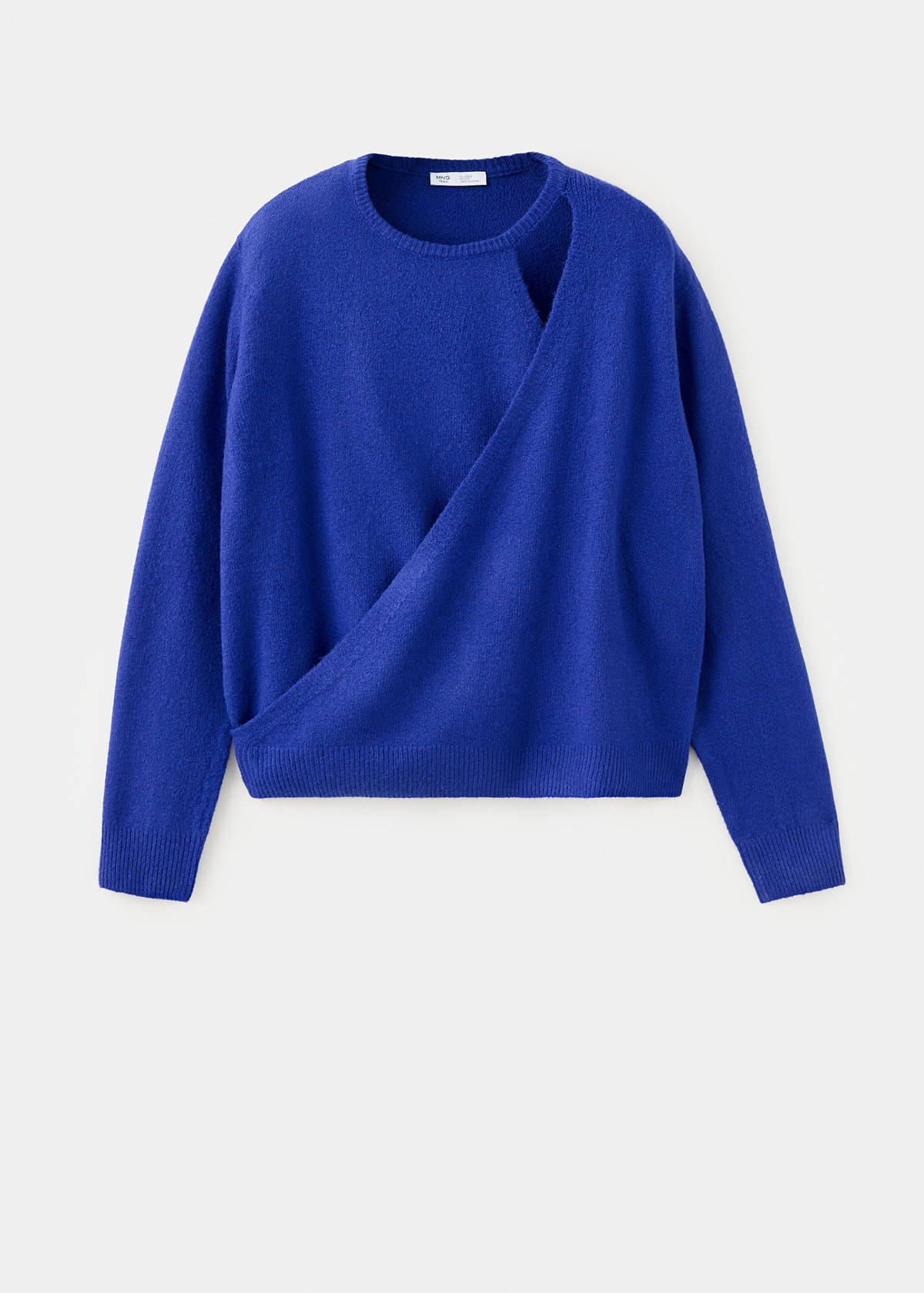 Wrap sweater with slit detail — Vibrant blue