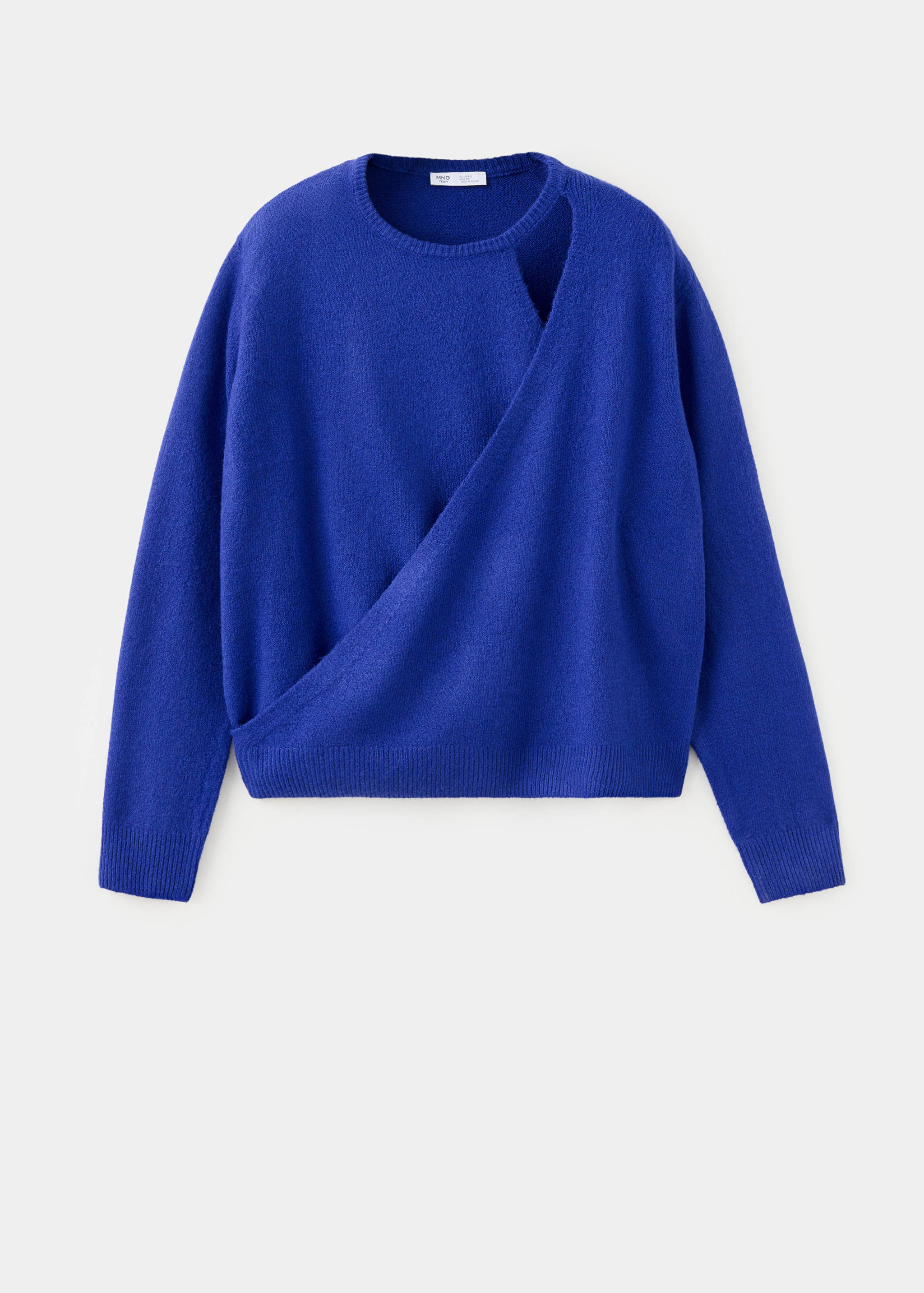 Pull-over croisé détail ouverture - Article sans modèle