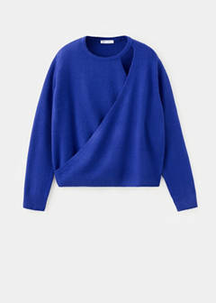 Wrap sweater with slit detail — Vibrant blue 4