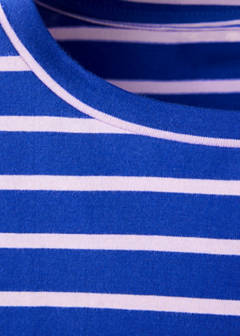 Striped cotton T-shirt — Blue 5