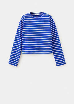 Striped cotton T-shirt — Blue 4