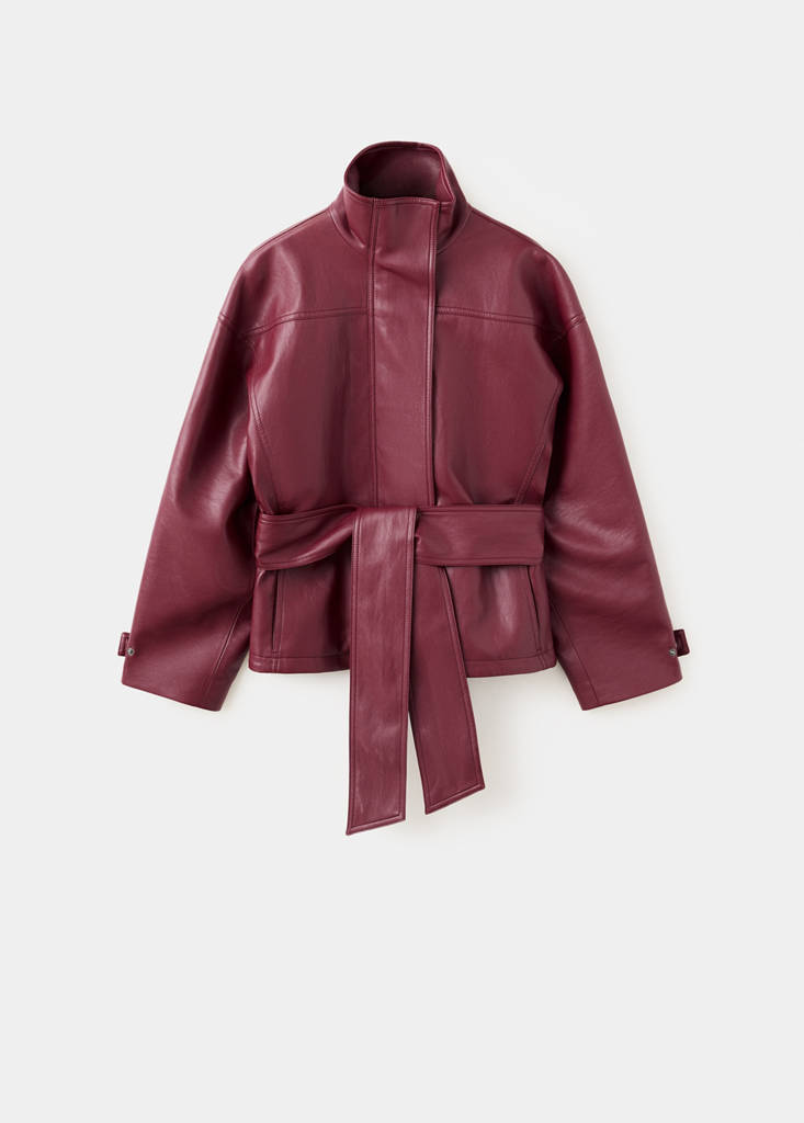 Oversized belted jacket — Red