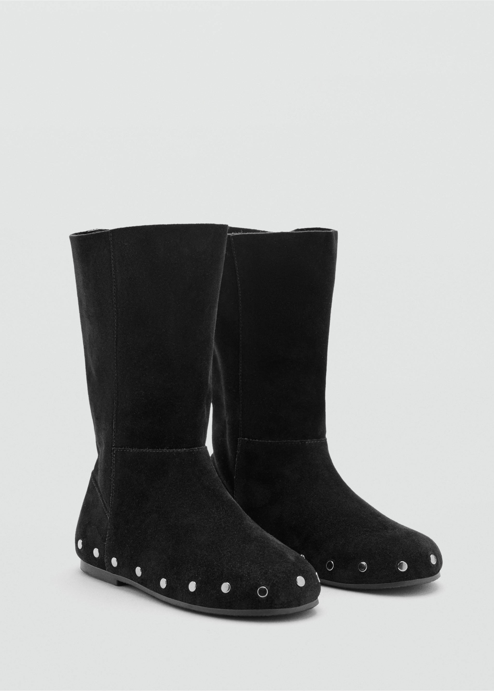 Bota pell tatxes - Pla mig, Negre. Ref: 37036744-00.