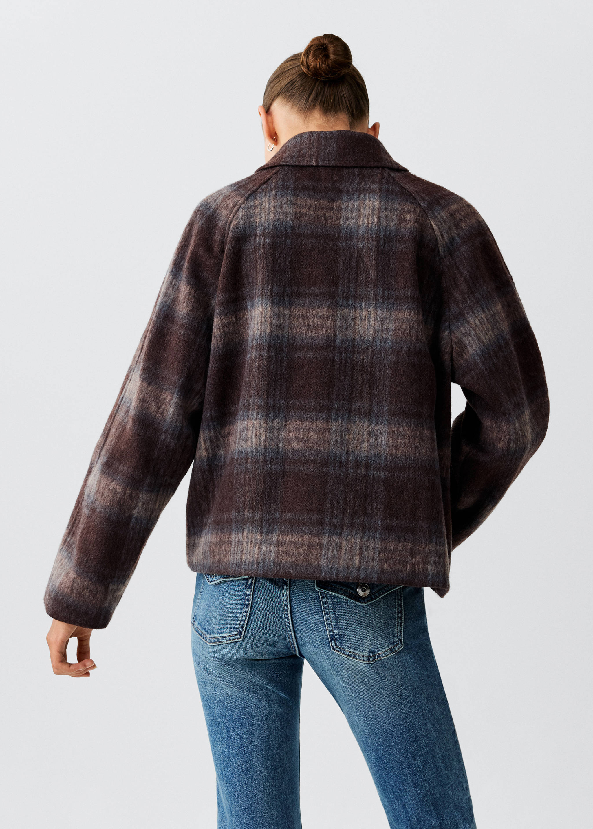 Manteau court imprimé à carreaux - Verso de l’article