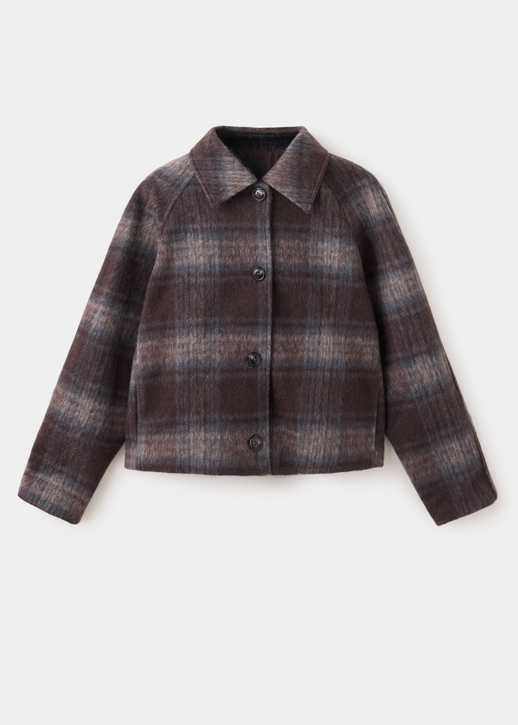 Manteau court imprimé à carreaux - Article sans modèle