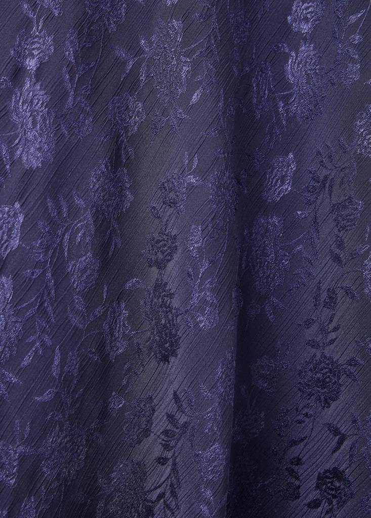 Floral jacquard dress with bell sleeves — Blue