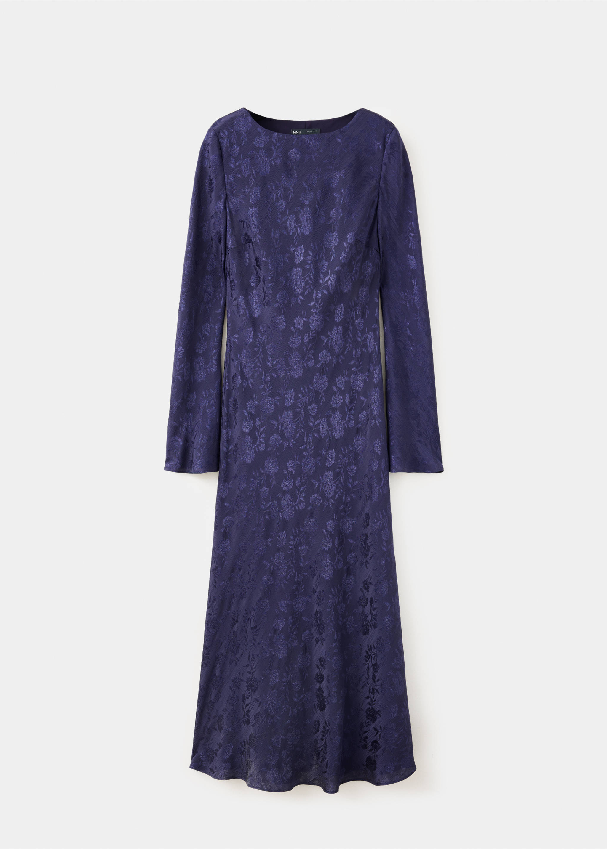 Floral jacquard midi dress - Article without model, Blue. Ref: 37037116-00.