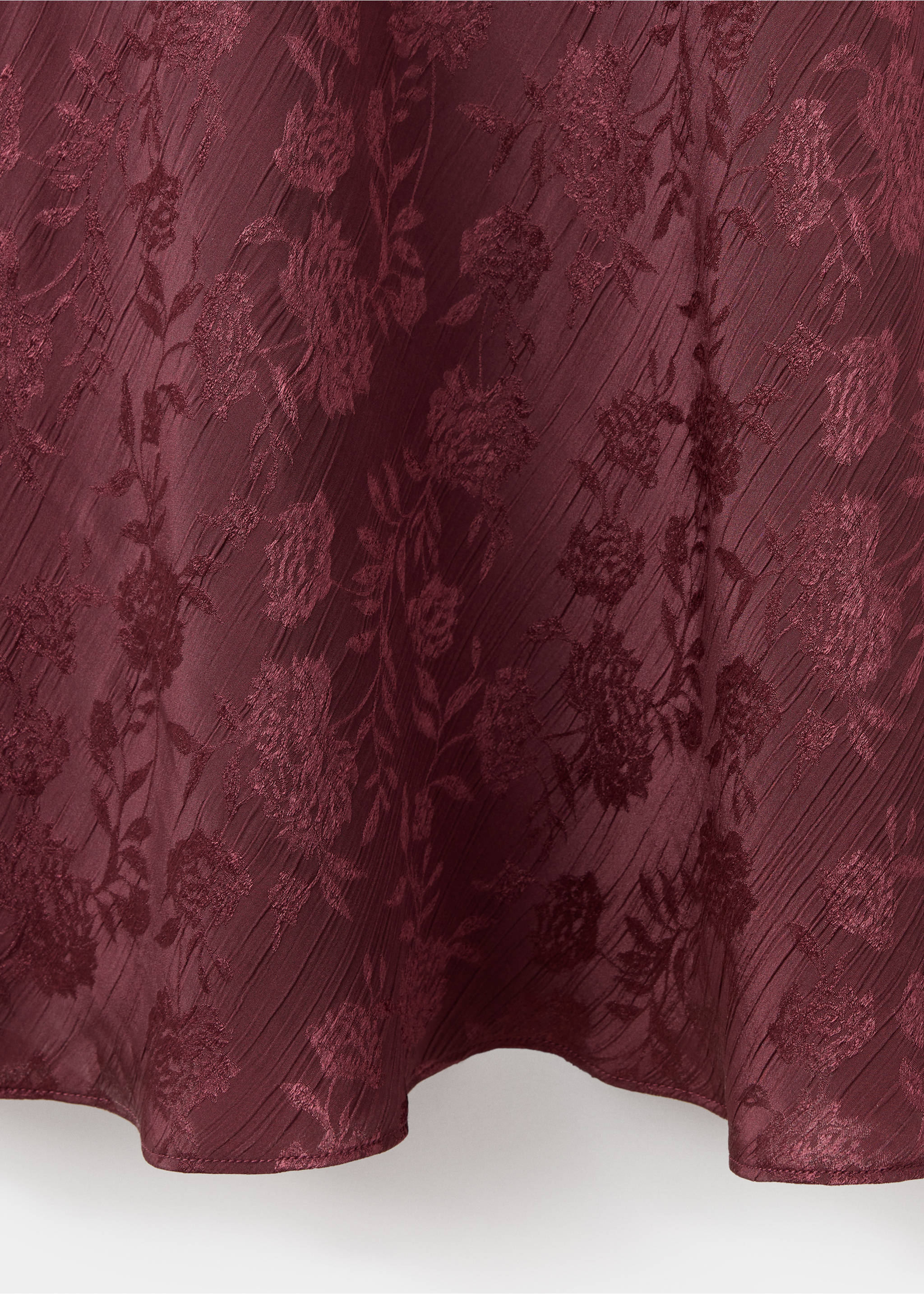 Floral jacquard midi dress - Details of the article 0, Burgundy. Ref: 37037116-00.