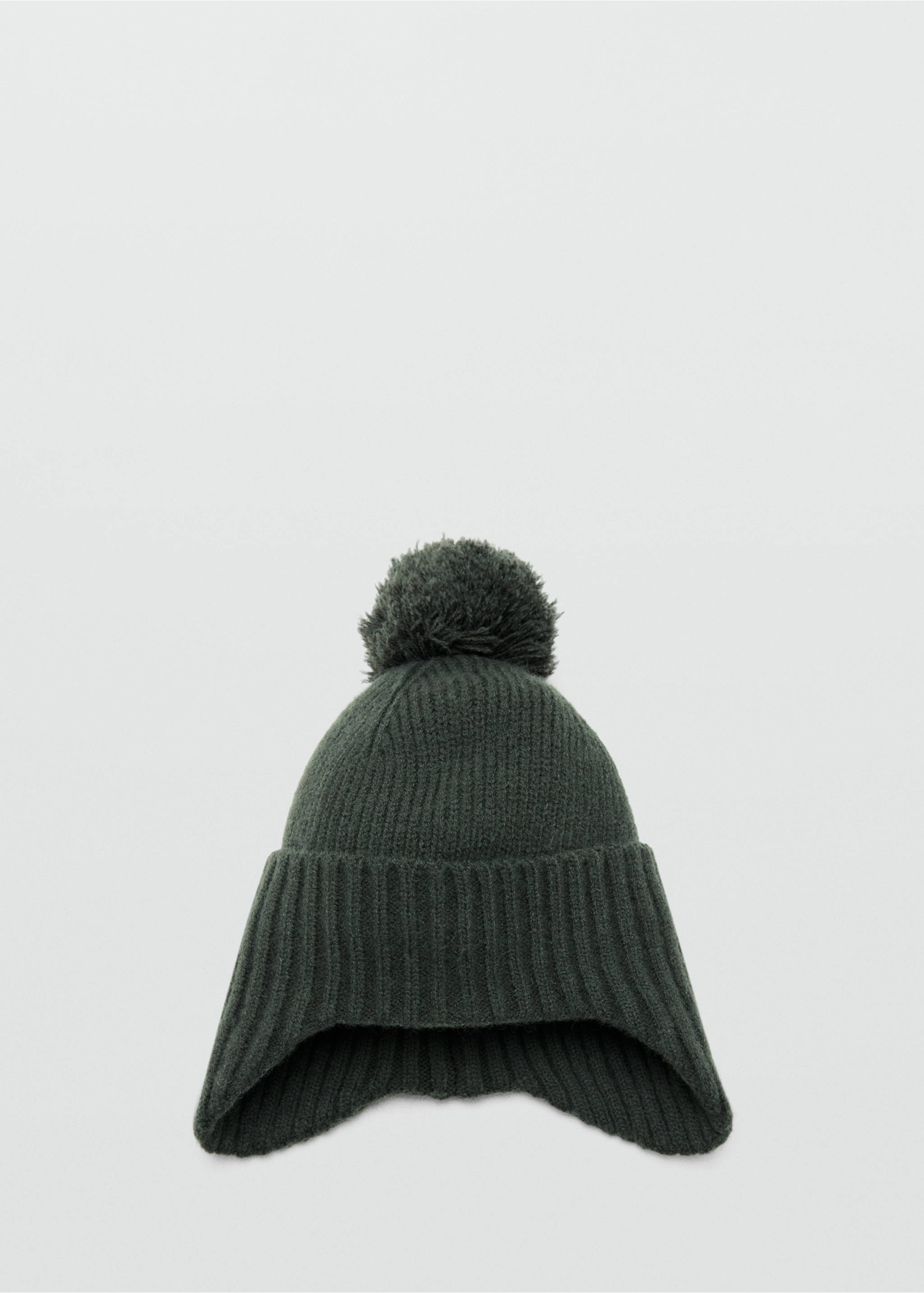 Pom pom cable-knit beanie - Article without model, Khaki. Ref: 37037118-00.