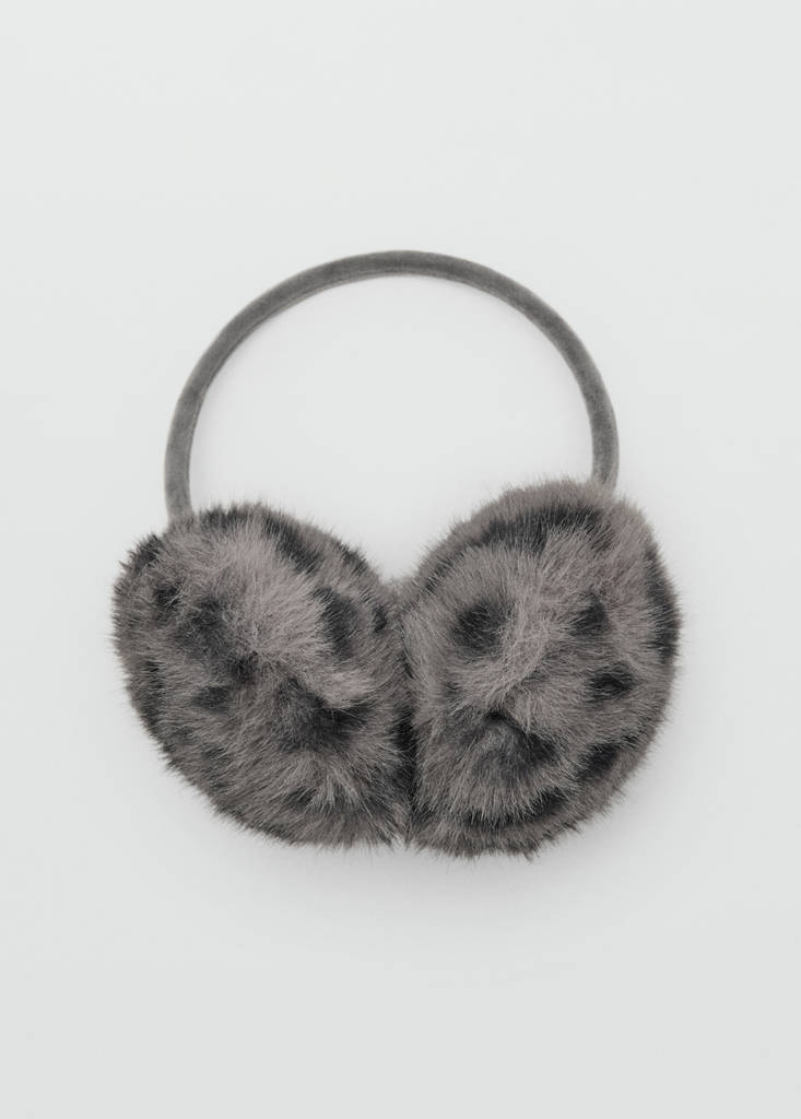 Animal-print fur earmuffs - thumbnail 2