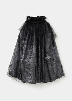 Halloween spider-web tulle cape — Black 4