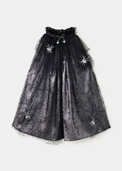 Halloween spider-web tulle cape — Black 2