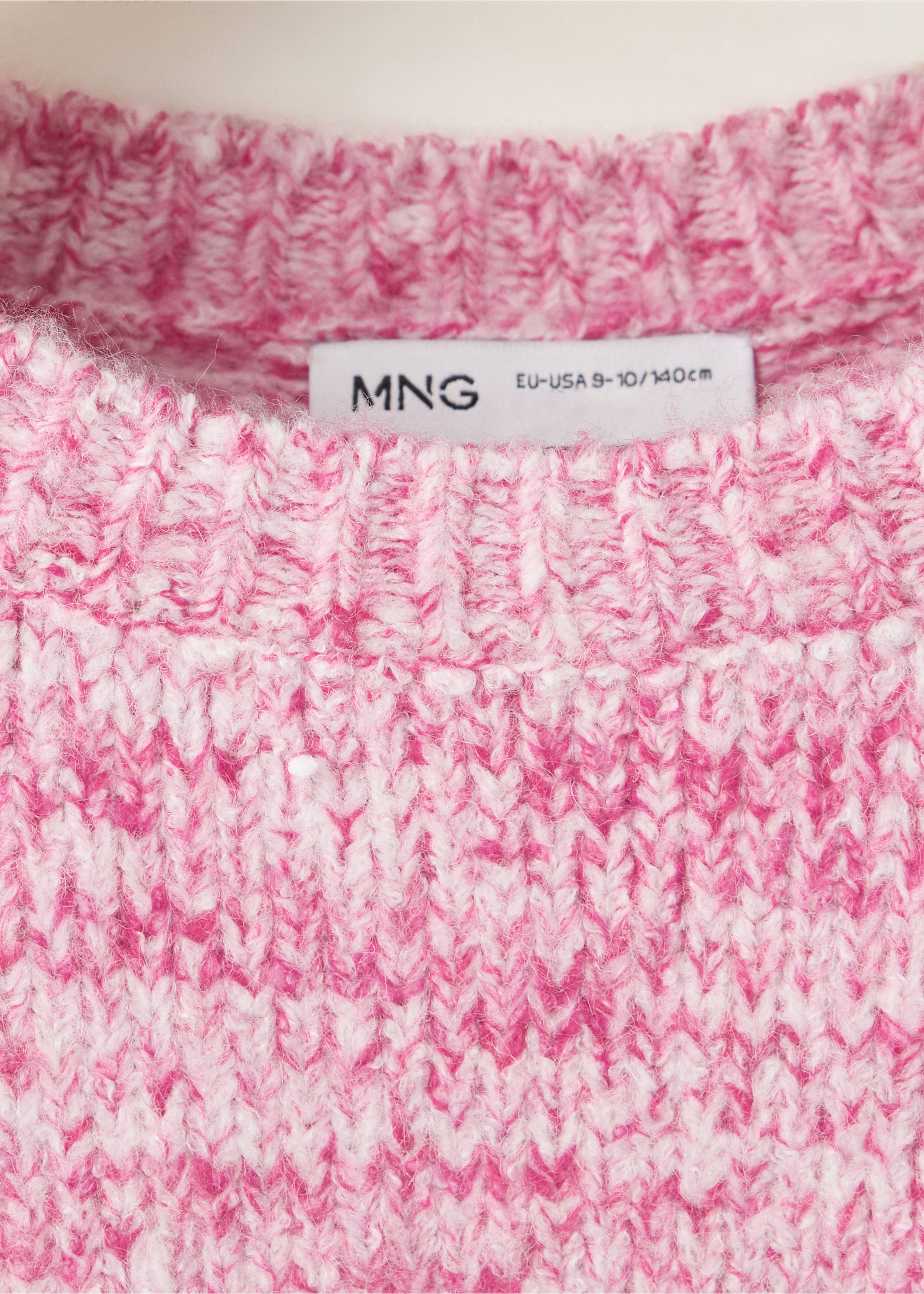 Marbled knitted sweater - Details of the article 8, Pink. Ref: 37037125-00.
