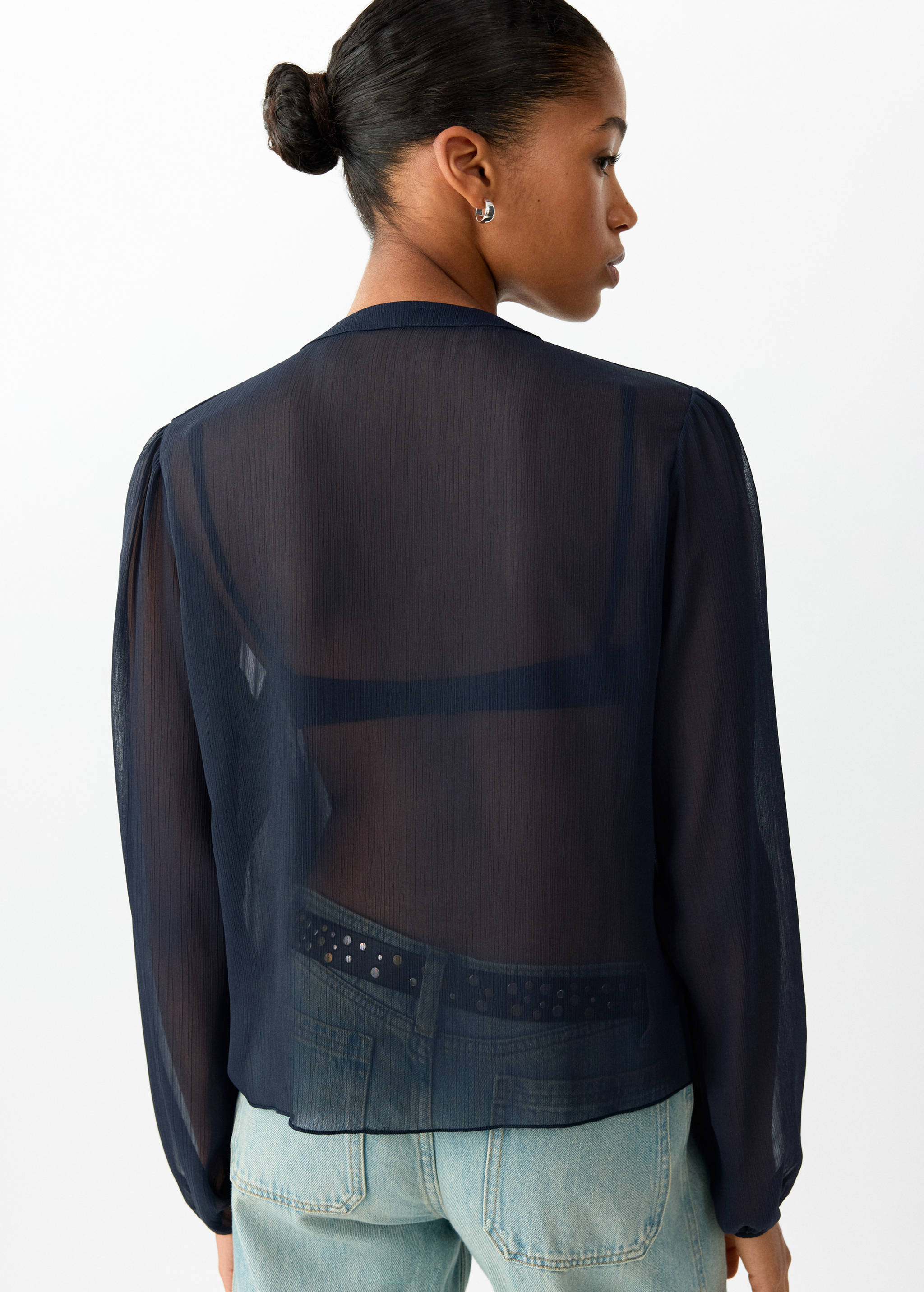 Ruffled chiffon blouse - Reverse of the article