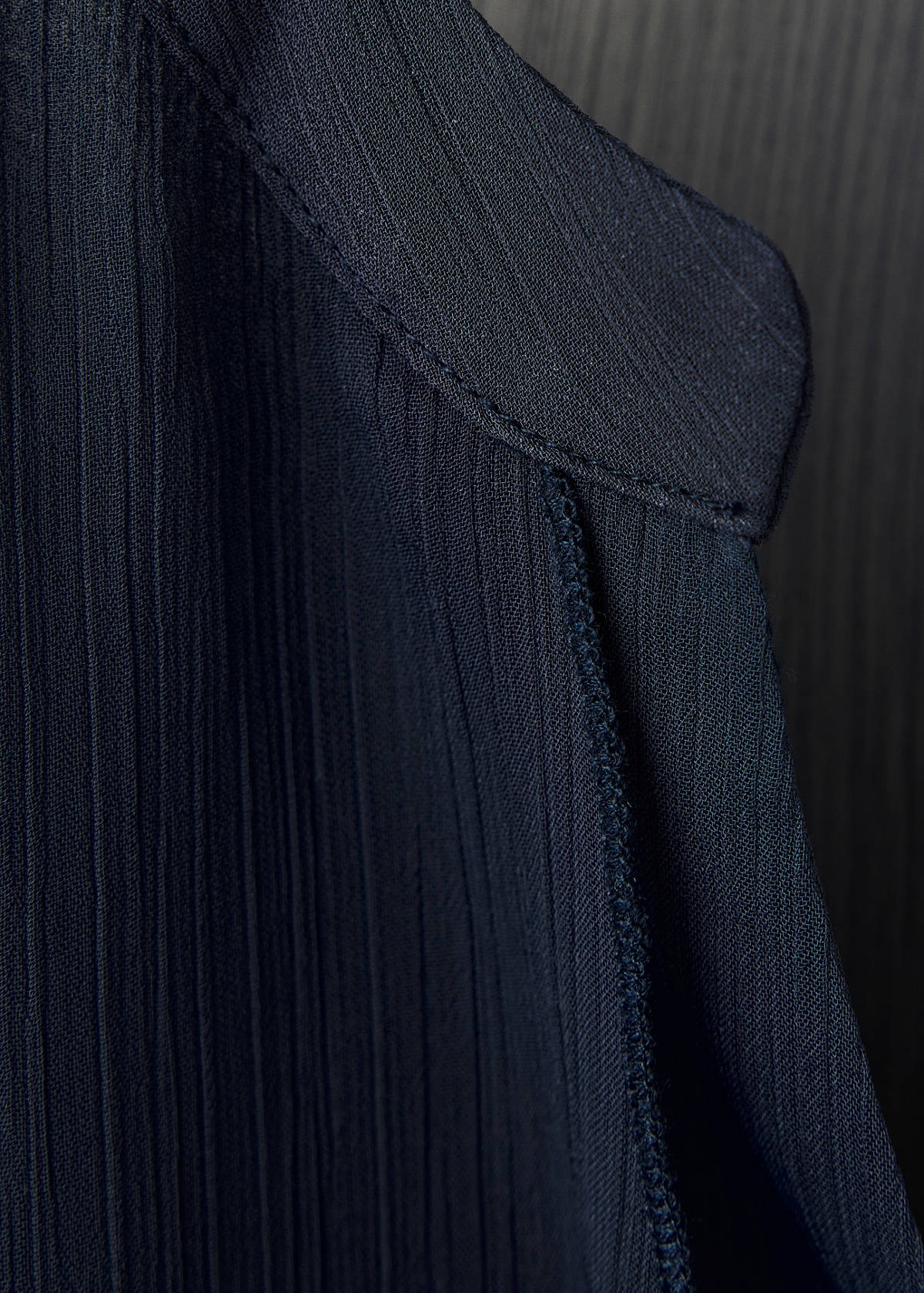 Ruffled chiffon blouse — Navy