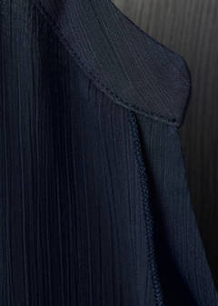 Ruffled chiffon blouse — Navy 7
