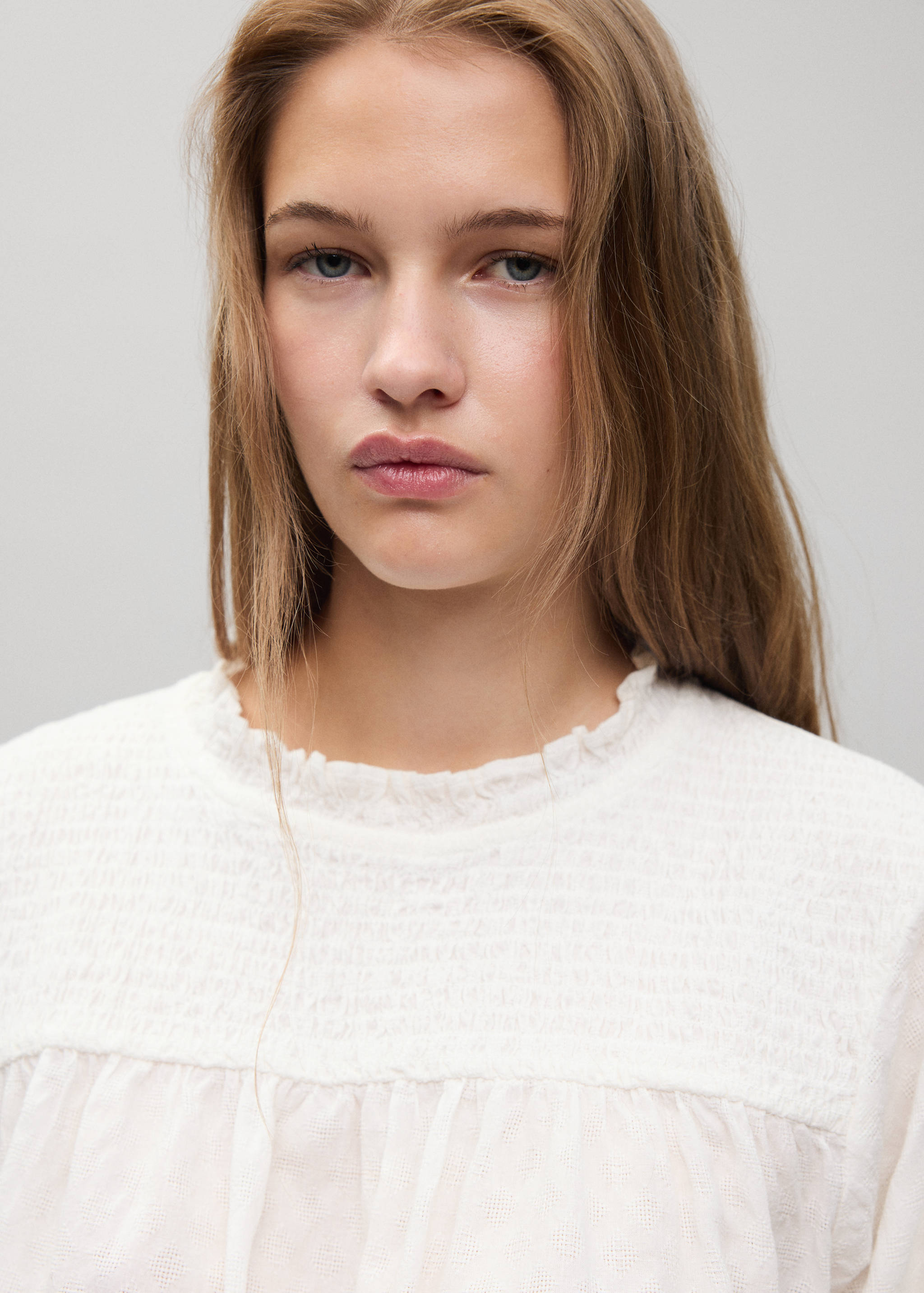 Cotton honeycomb blouse - Details of the article 1
