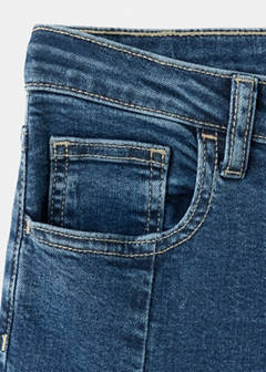 Wide leg jeans with decorative stitching — Dark Blue 7