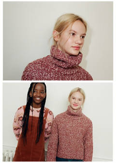 Thick knit roll neck jumper — Burnt Orange 1